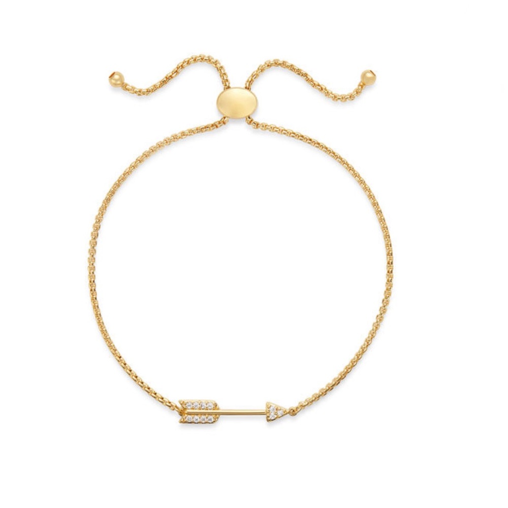 Sophie Harper Arrow Slider Bracelet in Gold w/ Crystal Pave, Rocksbox Exclusive